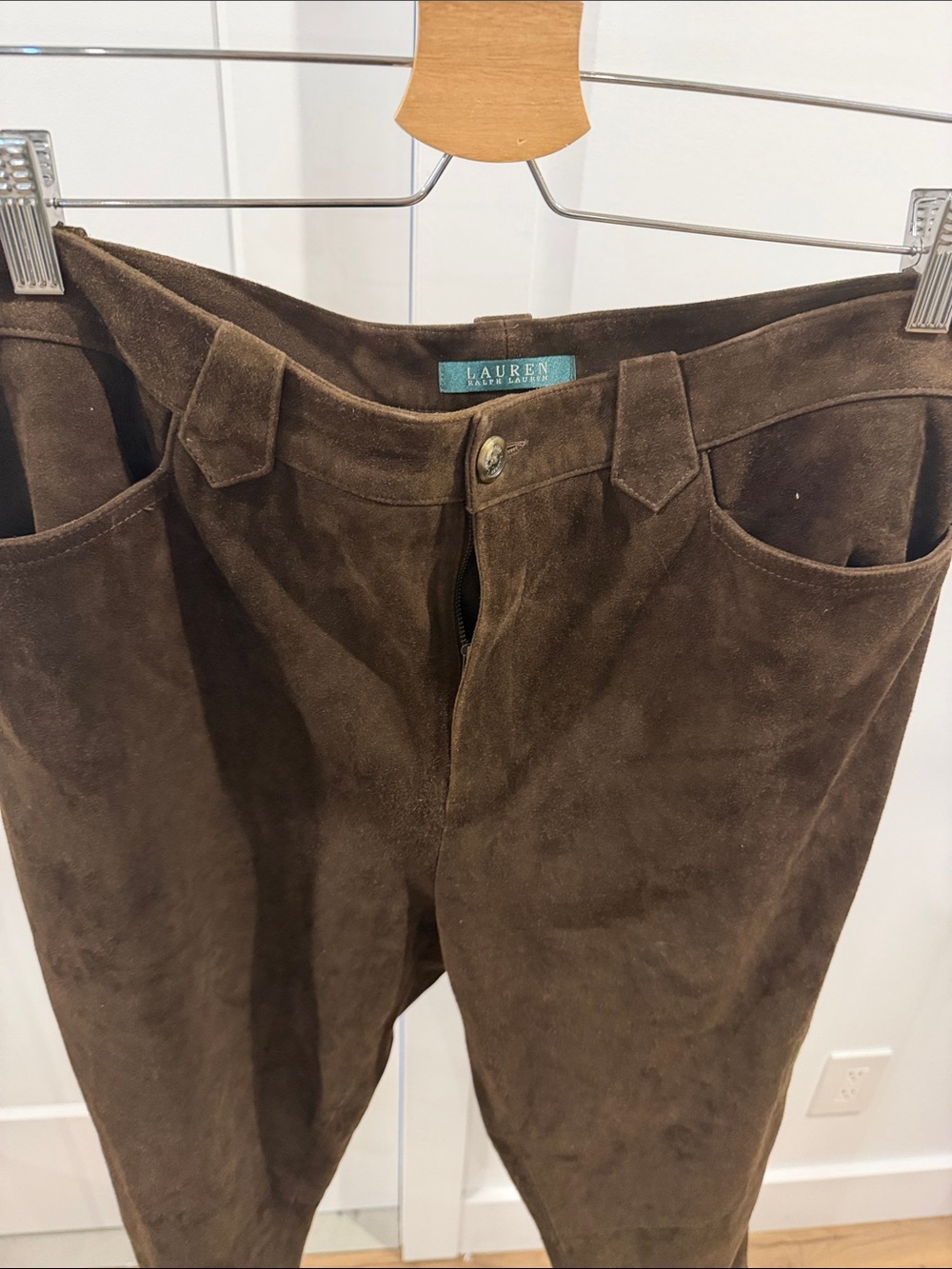 Lauren Ralph Lauren Brown Real Suede Pants